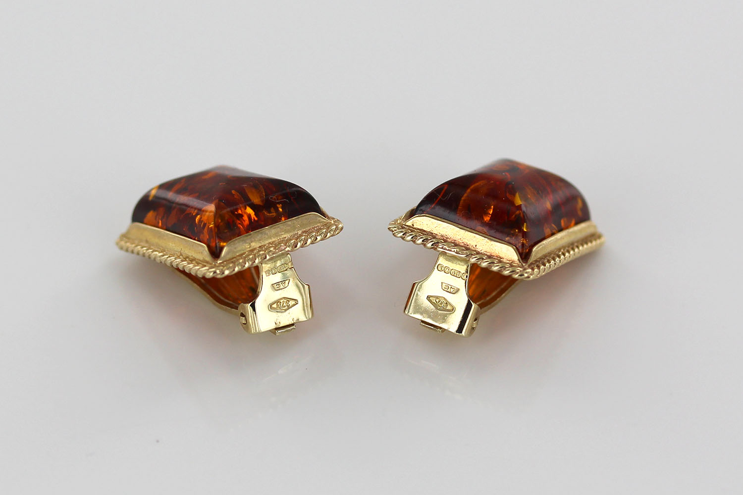 ITALIAN HANDMADE German BALTIC AMBER CLIP-ON EARRINGS 9ct GOLD-GCL0014 RRP£895!!! - Image 14