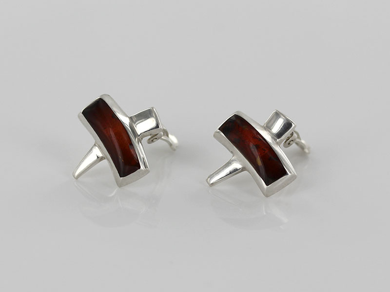 Clip on Earrings German Baltic Amber 925 Silver Handmade CL020 RRP£165!!! - Image 3