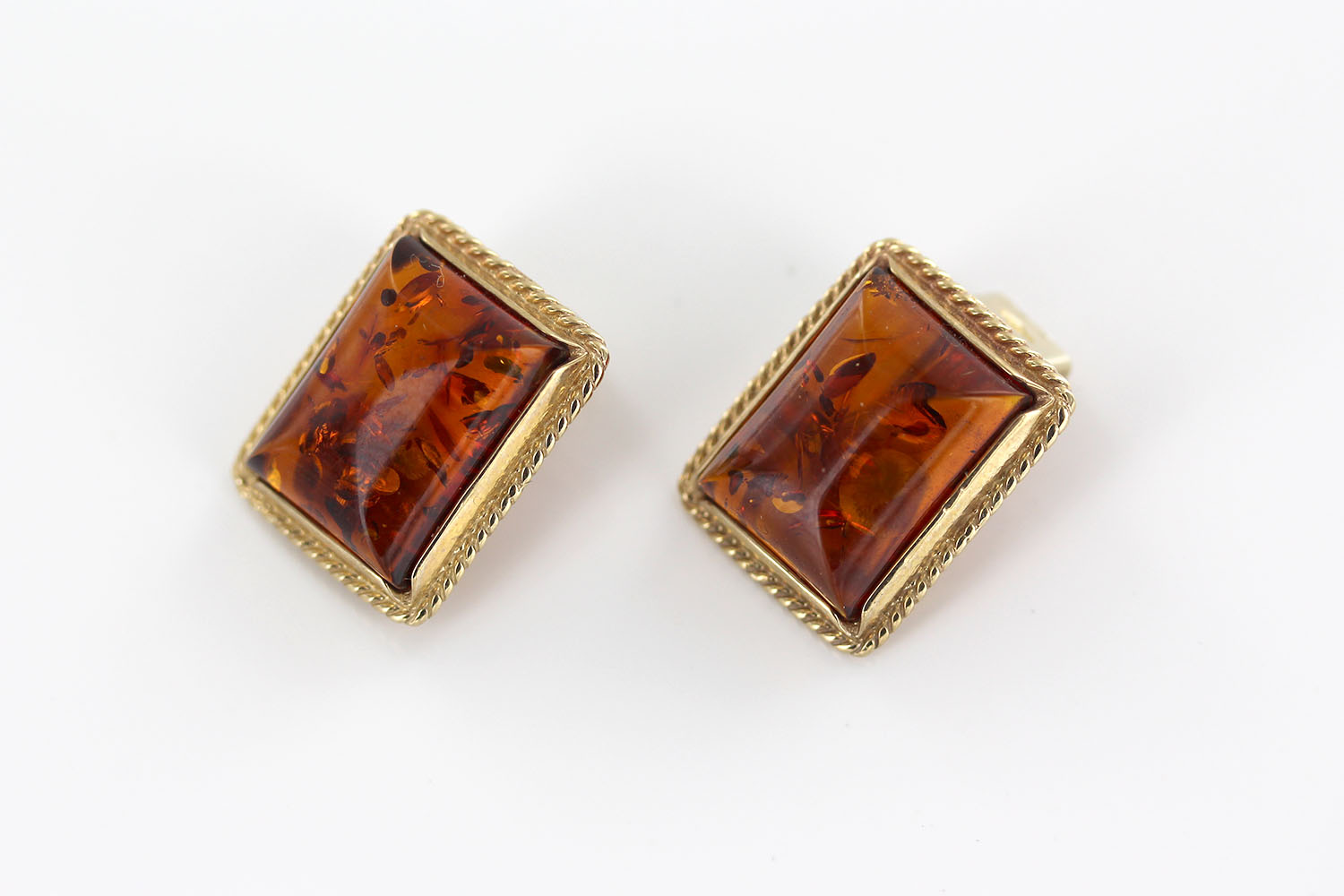 ITALIAN HANDMADE German BALTIC AMBER CLIP-ON EARRINGS 9ct GOLD-GCL0014 RRP£895!!! - Image 4