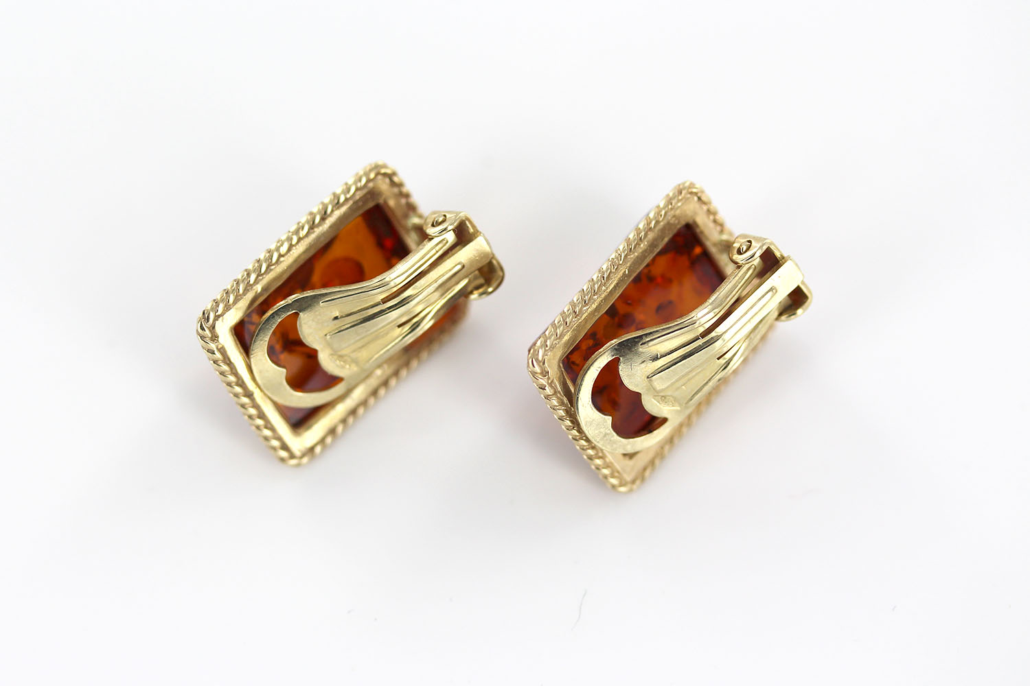 ITALIAN HANDMADE German BALTIC AMBER CLIP-ON EARRINGS 9ct GOLD-GCL0014 RRP£895!!! - Image 12