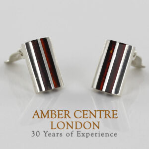 Clip on Earrings Elegant German Baltic Amber 925 Silver Handmade CL022 RRP£100!!!