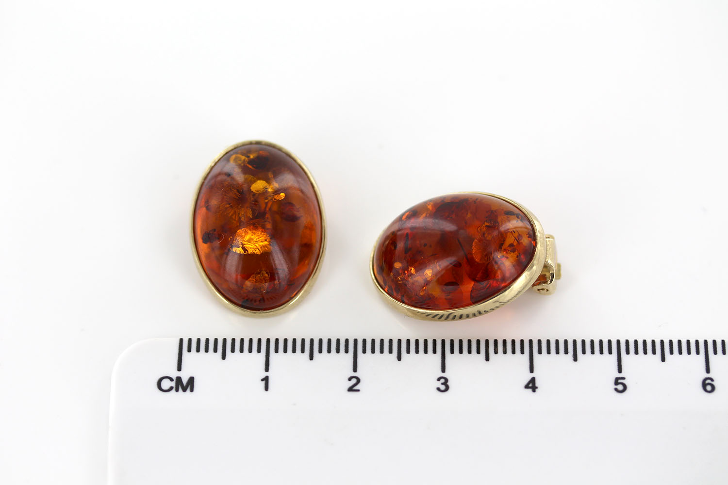 Italian Handmade German Baltic Amber Clip-On Earrings 9ct Gold-GCl0016 RRP£895!!! - Image 5