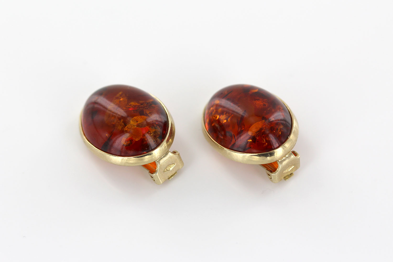 Italian Handmade German Baltic Amber Clip-On Earrings 9ct Gold-GCl0016 RRP£895!!! - Image 13