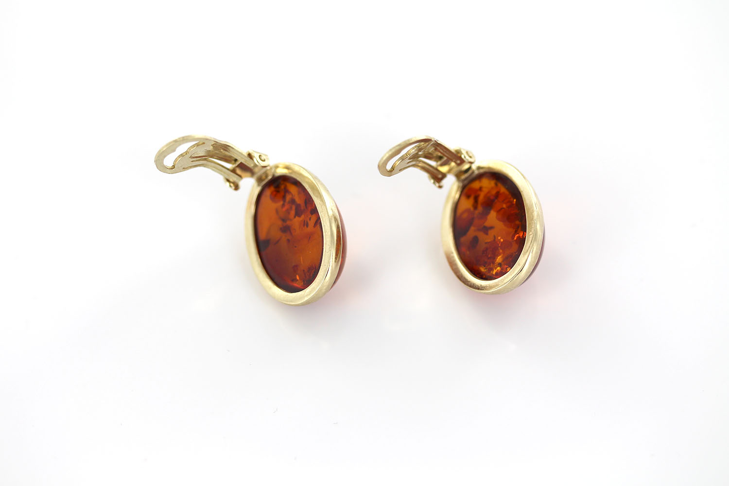 Italian Handmade German Baltic Amber Clip-On Earrings 9ct Gold-GCl0016 RRP£895!!! - Image 9