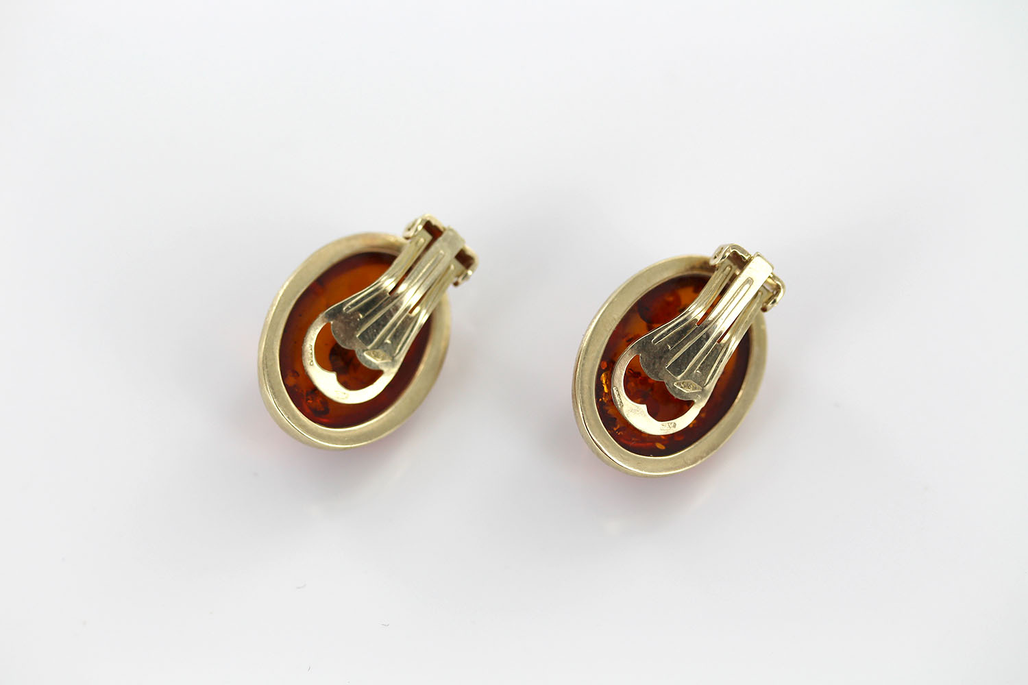 Italian Handmade German Baltic Amber Clip-On Earrings 9ct Gold-GCl0016 RRP£895!!! - Image 6
