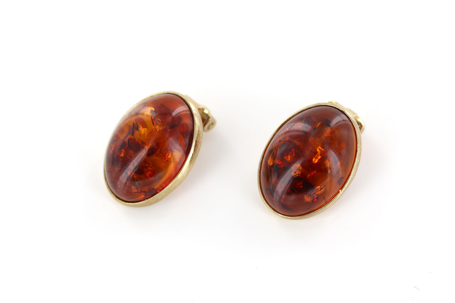 Italian Handmade German Baltic Amber Clip-On Earrings In 9ct Gold-GCL0017 RRP£795!!! - Image 3