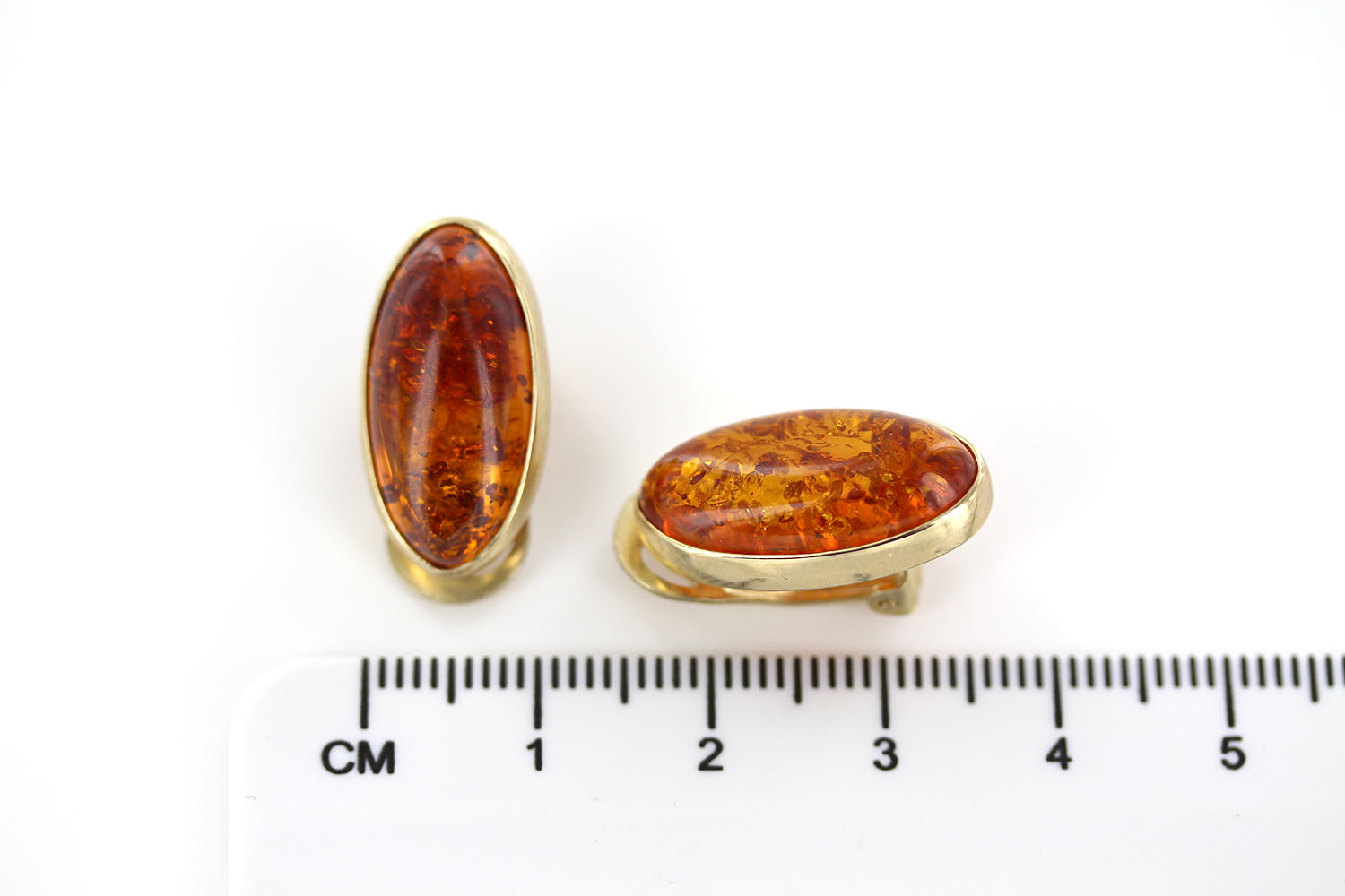 Italian Handmade German Baltic Amber Clip-On Earrings In 9ct Italian Gold GCL0023 RRP£795!!! - Image 3