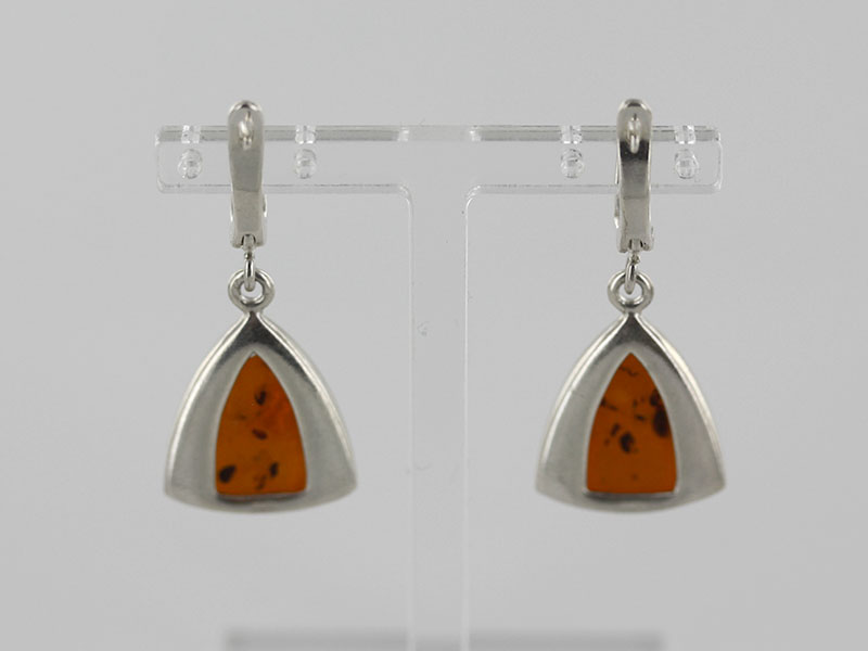 GERMAN BALTIC AMBER HANDMADE MODERN EARRINGS 925 SILVER E0030 RRP£95!!! - Image 3