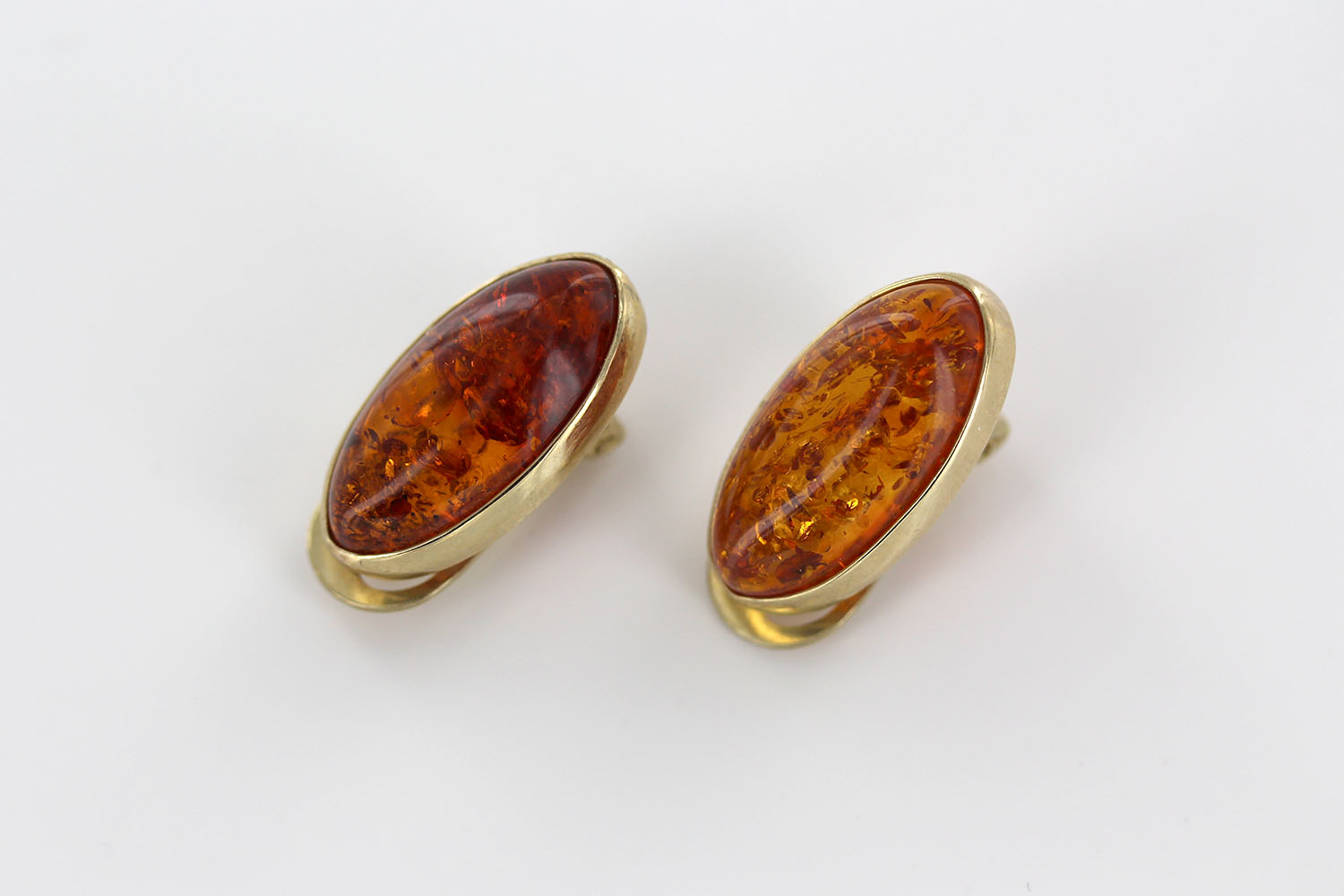 Italian Handmade German Baltic Amber Clip-On Earrings In 9ct Italian Gold GCL0023 RRP£795!!! - Image 6