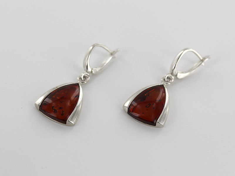GERMAN BALTIC AMBER HANDMADE MODERN EARRINGS 925 SILVER E0030 RRP£95!!! - Image 4