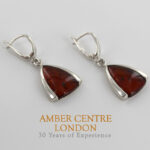 GERMAN BALTIC AMBER HANDMADE MODERN EARRINGS 925 SILVER E0030 RRP£95!!!