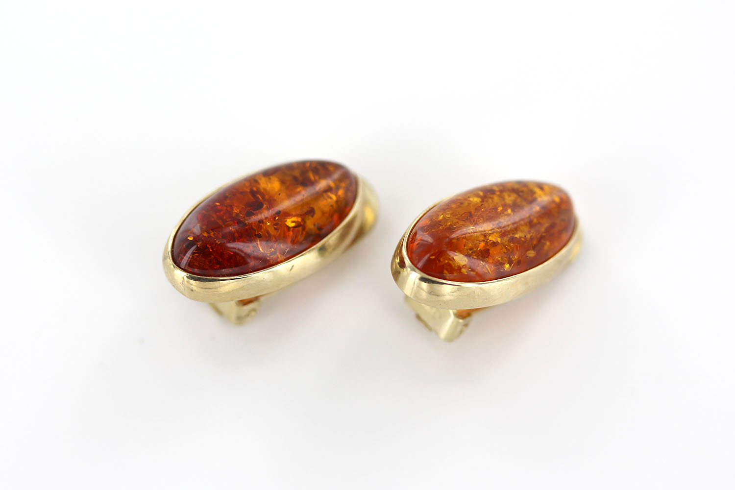 Italian Handmade German Baltic Amber Clip-On Earrings In 9ct Italian Gold GCL0023 RRP£795!!! - Image 5