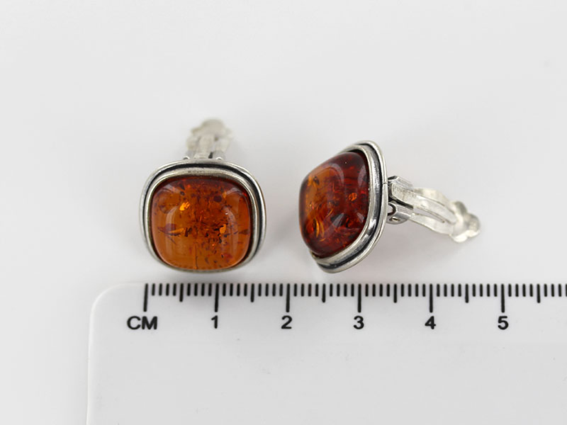 Clip on Earrings Elegant German Baltic Amber 925 Silver Handmade CL029 RRP£125!!! - Image 4