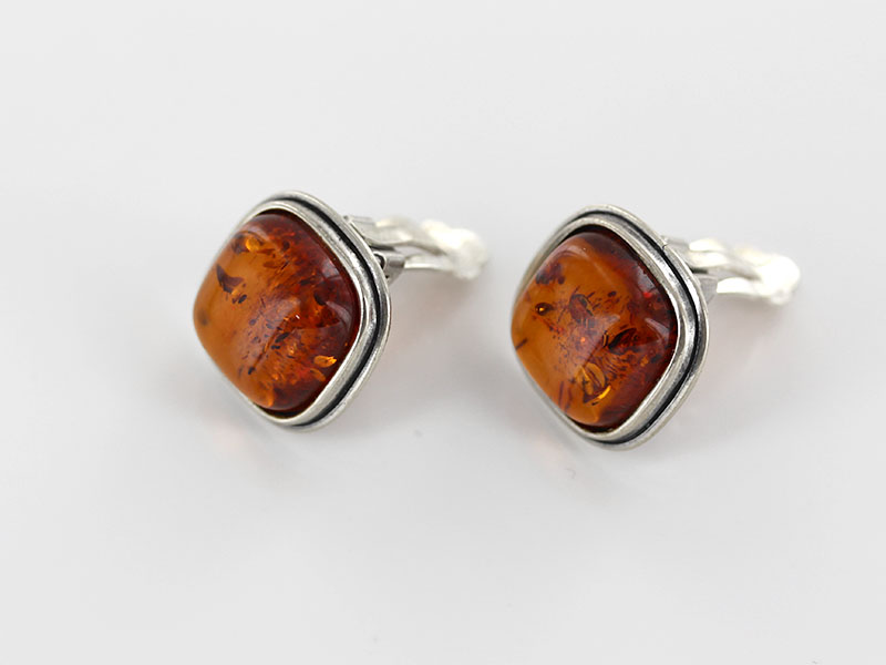 Clip on Earrings Elegant German Baltic Amber 925 Silver Handmade CL029 RRP£125!!! - Image 5