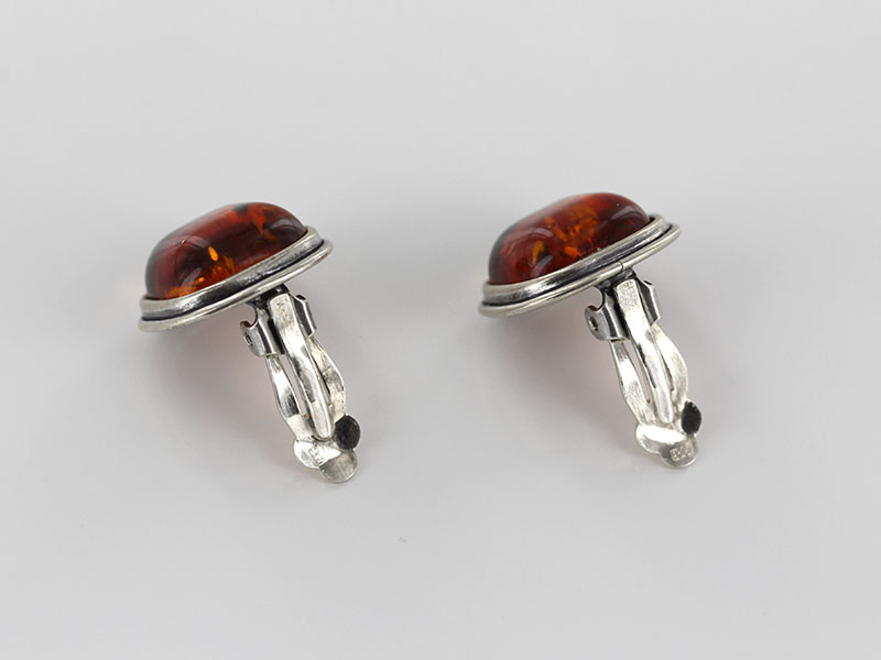 Clip on Earrings Elegant German Baltic Amber 925 Silver Handmade CL029 RRP£125!!! - Image 7