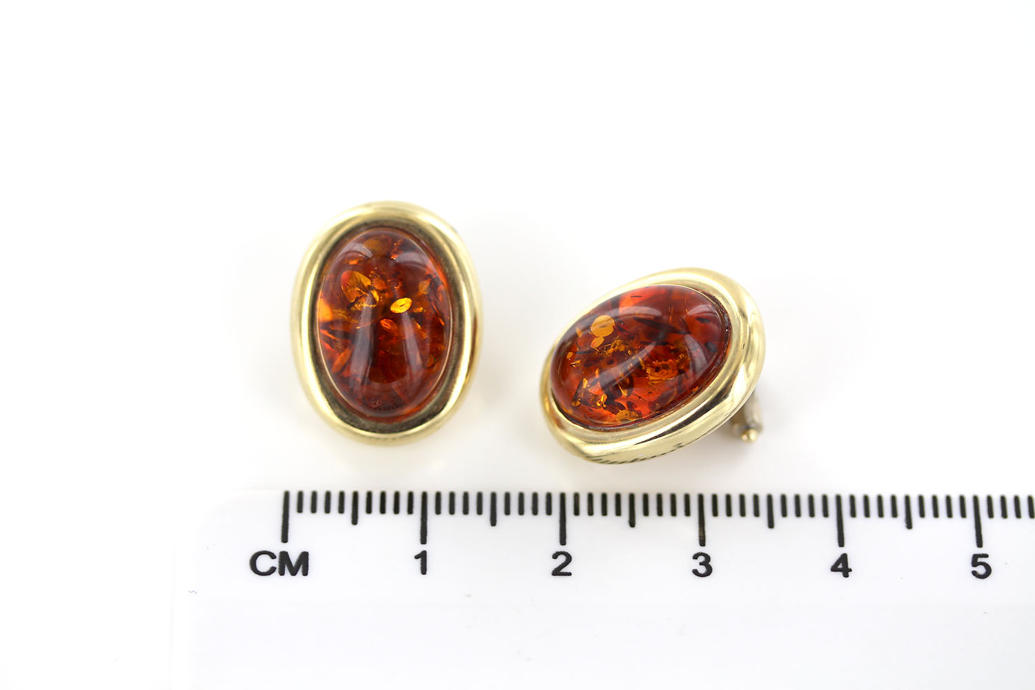Italian Hand Made Unique German Baltic Amber Clip-On Earrings In 14 Ct Gold - GCL0516 RRP£1300!!! - Image 3
