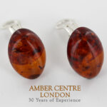 Clip on Earrings Classic German Baltic Amber 925 Silver Handmade CL036 RRP£100!!
