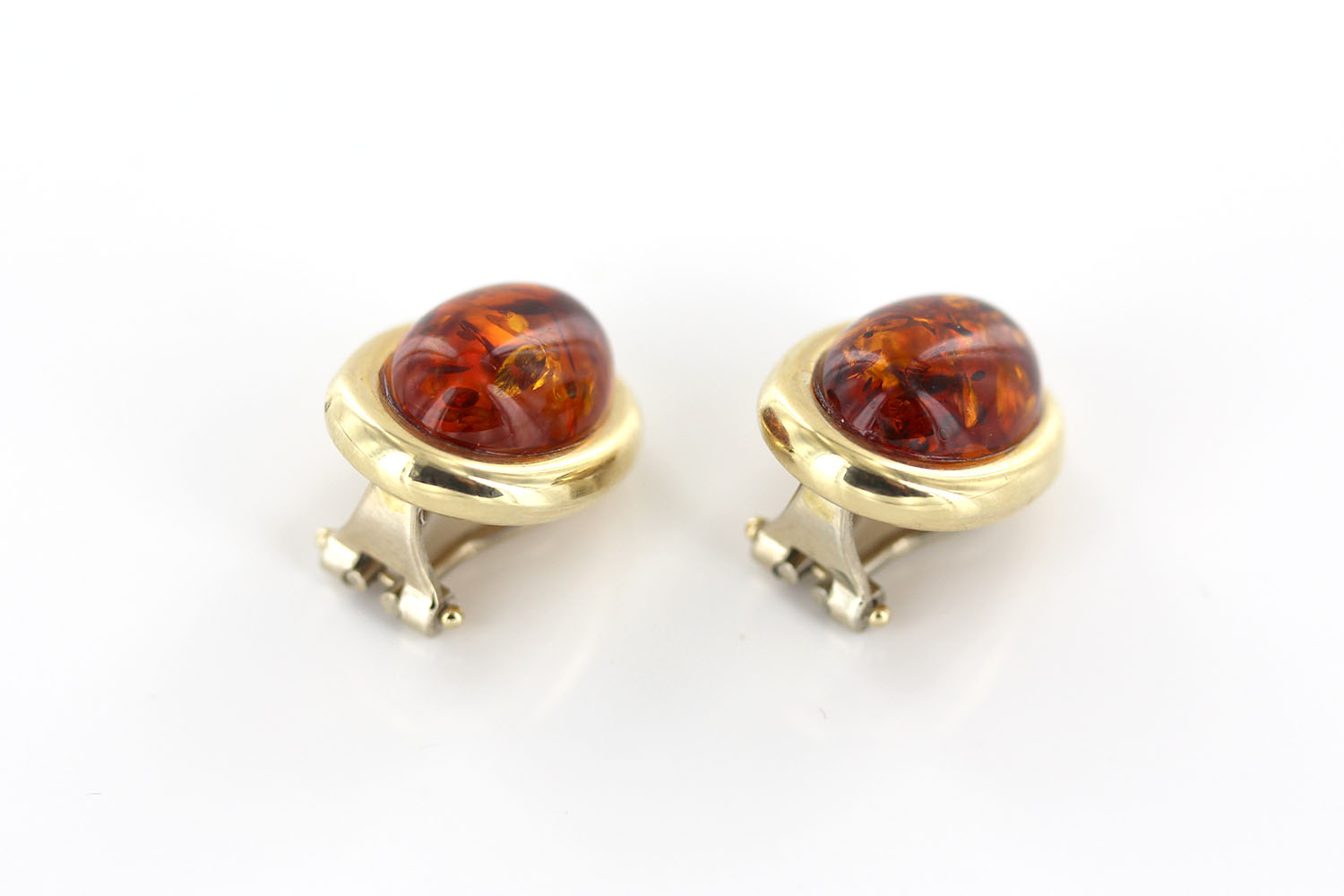 Italian Hand Made Unique German Baltic Amber Clip-On Earrings In 14 Ct Gold - GCL0516 RRP£1300!!! - Image 11