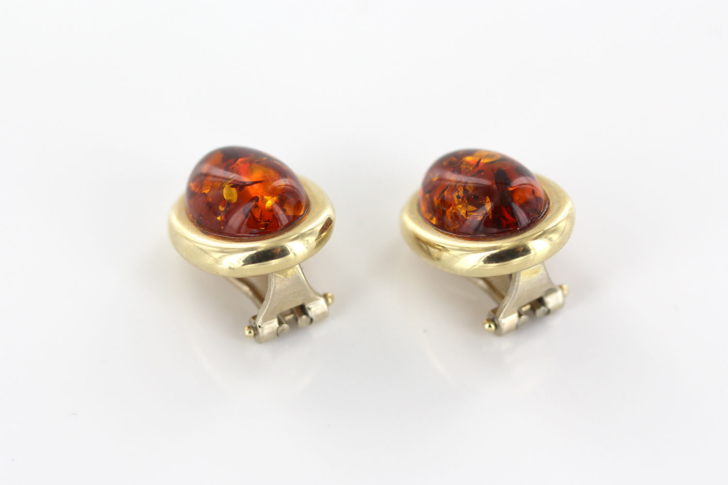 Italian Hand Made Unique German Baltic Amber Clip-On Earrings In 14 Ct Gold - GCL0516 RRP£1300!!! - Image 12