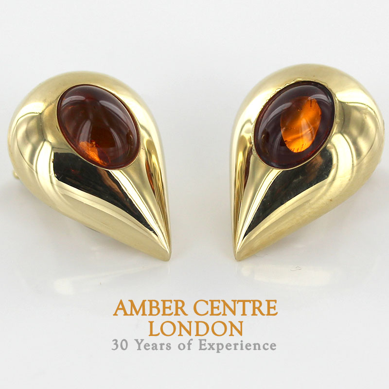 Italian Made Unique Baltic Amber Clip On Earrings In 14 Ct Gold Yellow/White - GCl0112 RRP£1500!!! - Image 16