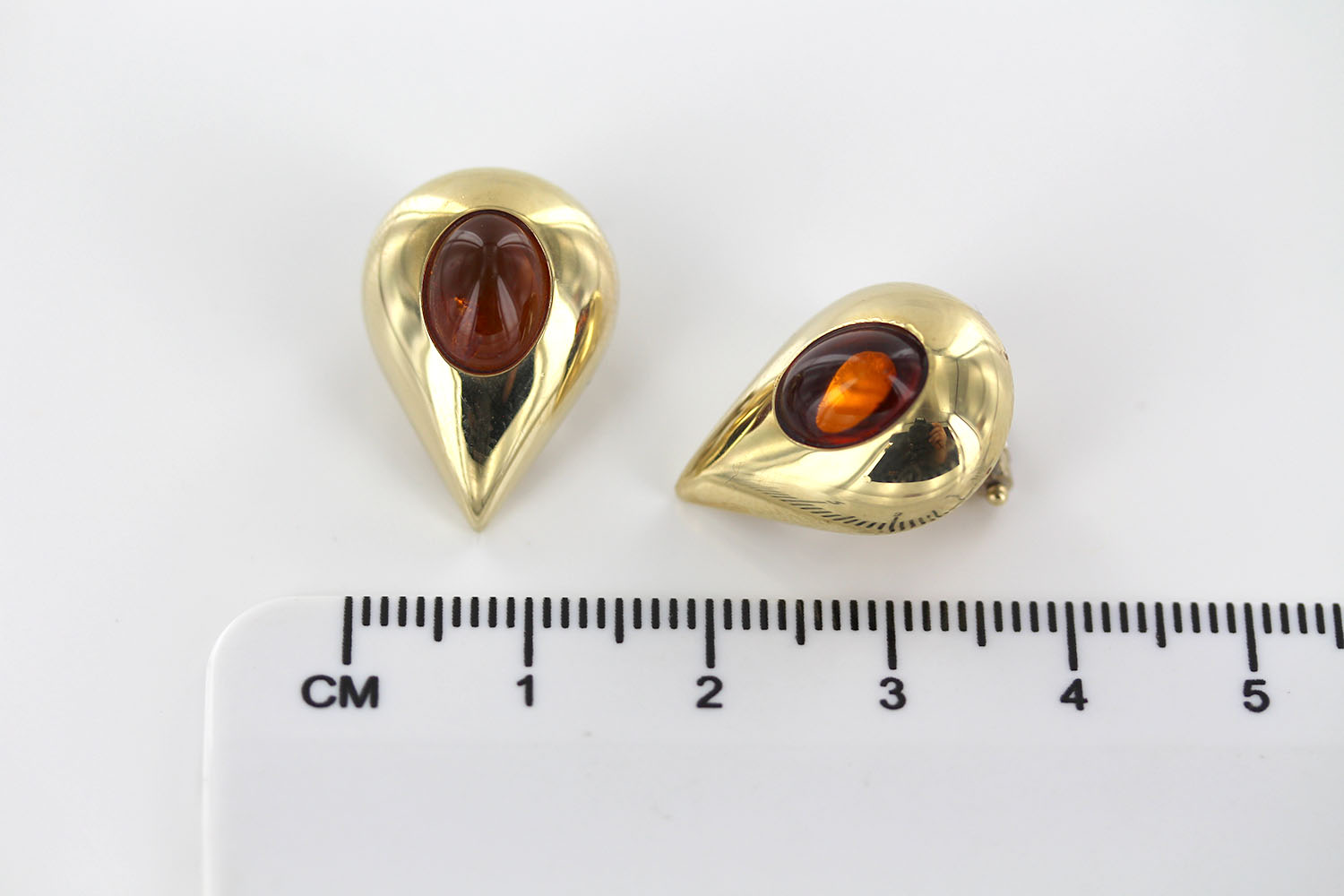 Italian Made Unique Baltic Amber Clip On Earrings In 14 Ct Gold Yellow/White - GCl0112 RRP£1500!!! - Image 6