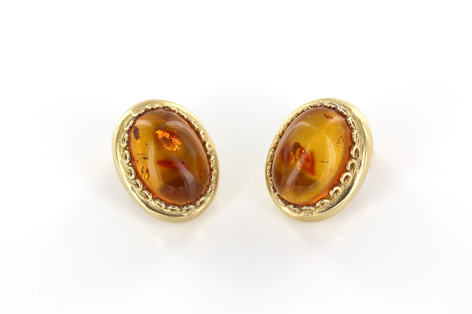 Italian Handmade Unique German Baltic Amber Clip-On Earrings In 14 Ct Solid Gold GCL0011 RRP£1400!!! - Image 14