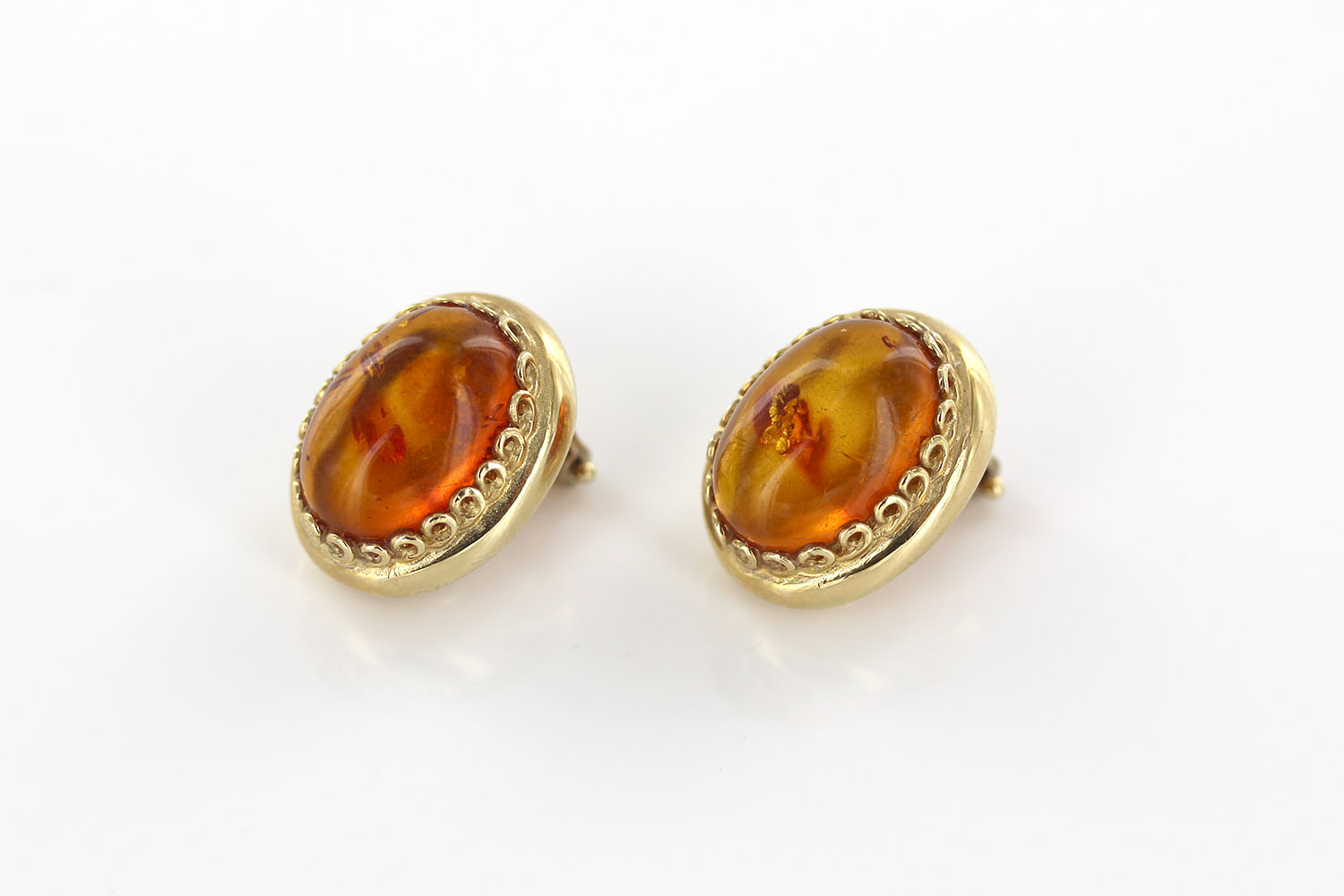 Italian Handmade Unique German Baltic Amber Clip-On Earrings In 14 Ct Solid Gold GCL0011 RRP£1400!!! - Image 10