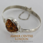 German Honey Baltic Amber Handmade Bangle Solid 925 Sterling Silver - BAN046 - RRP£375!!!