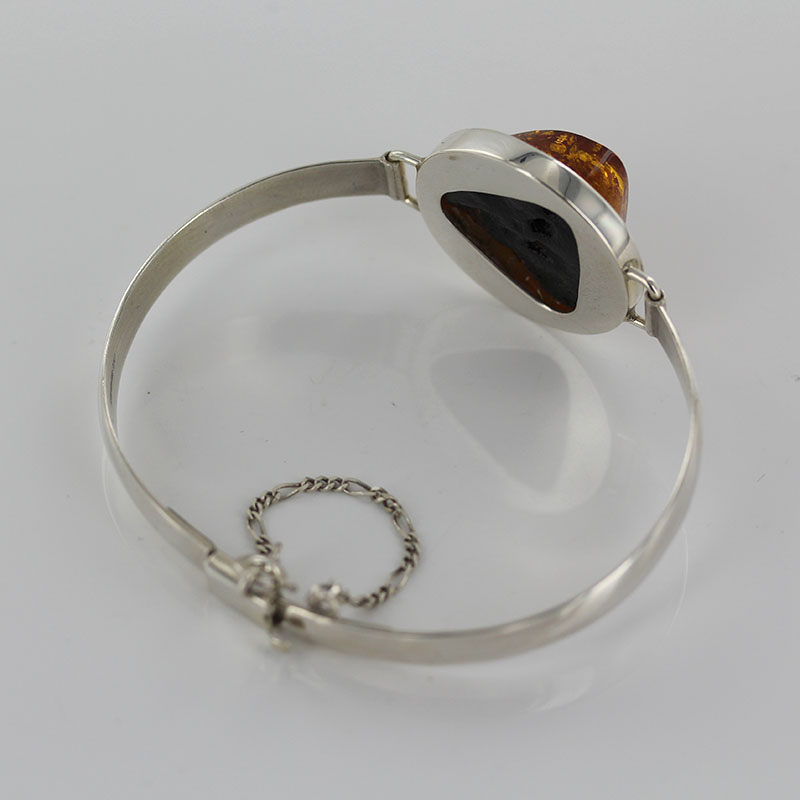 German Honey Baltic Amber Handmade Bangle Solid 925 Sterling Silver - BAN046 - RRP£375!!! - Image 11