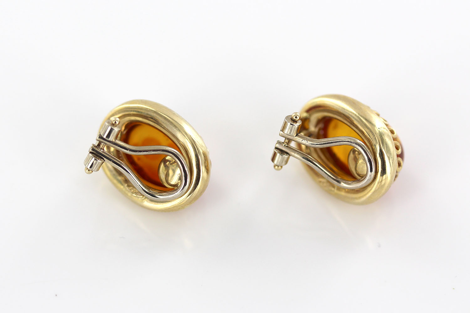 Italian Handmade Unique German Baltic Amber Clip-On Earrings In 14 Ct Solid Gold GCL0011 RRP£1400!!! - Image 6