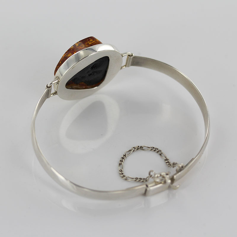 German Honey Baltic Amber Handmade Bangle Solid 925 Sterling Silver - BAN046 - RRP£375!!! - Image 10