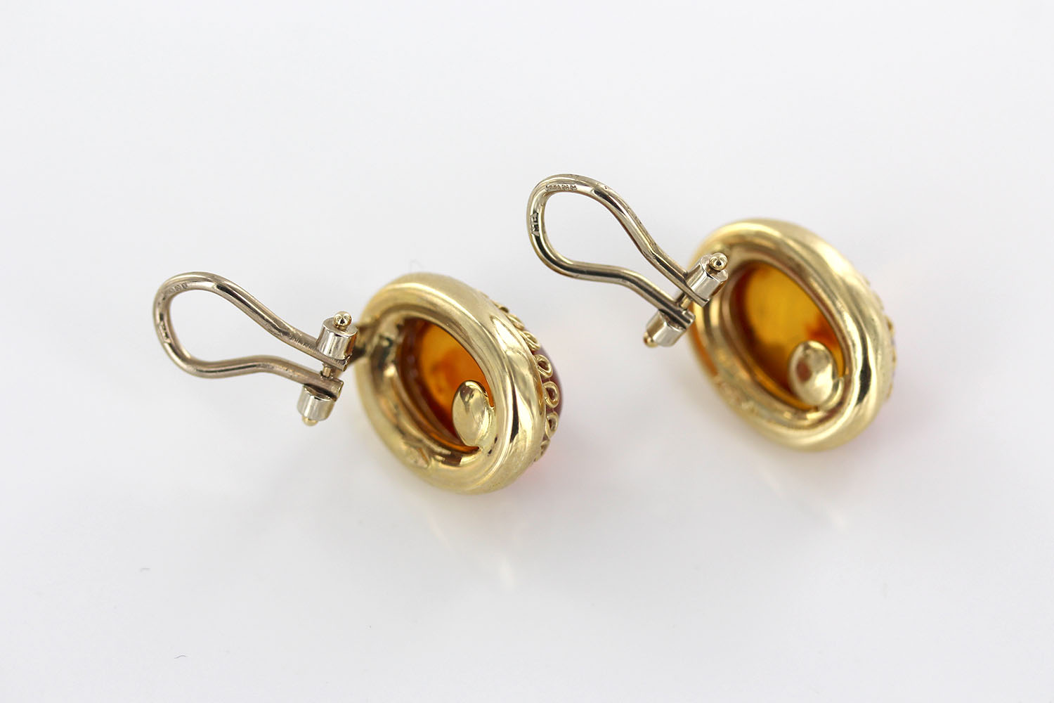 Italian Handmade Unique German Baltic Amber Clip-On Earrings In 14 Ct Solid Gold GCL0011 RRP£1400!!! - Image 5