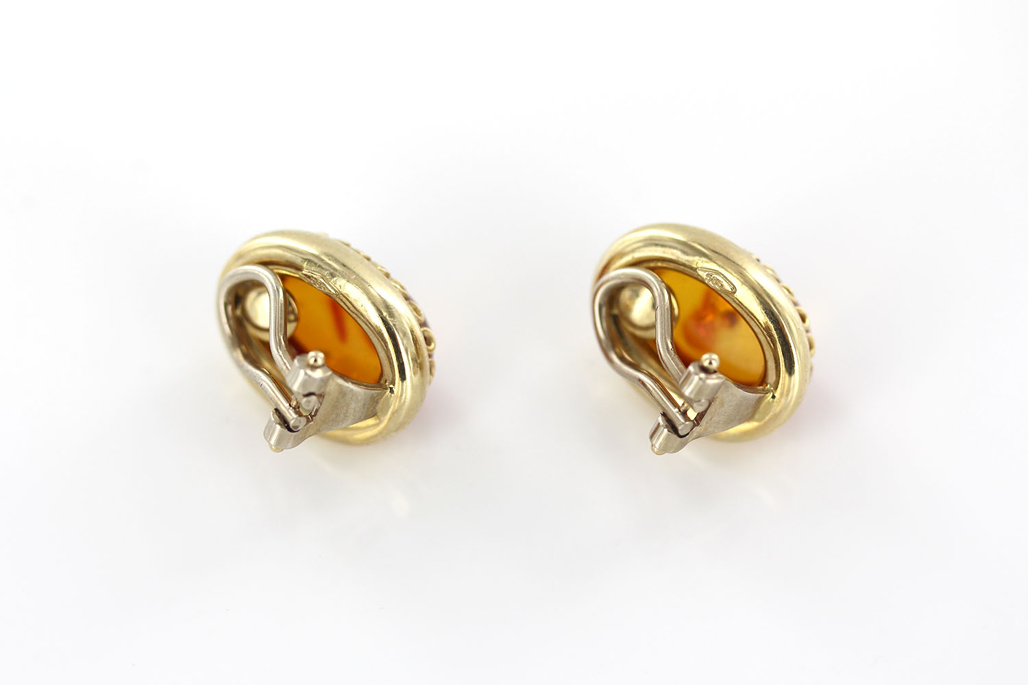 Italian Handmade Unique German Baltic Amber Clip-On Earrings In 14 Ct Solid Gold GCL0011 RRP£1400!!! - Image 15