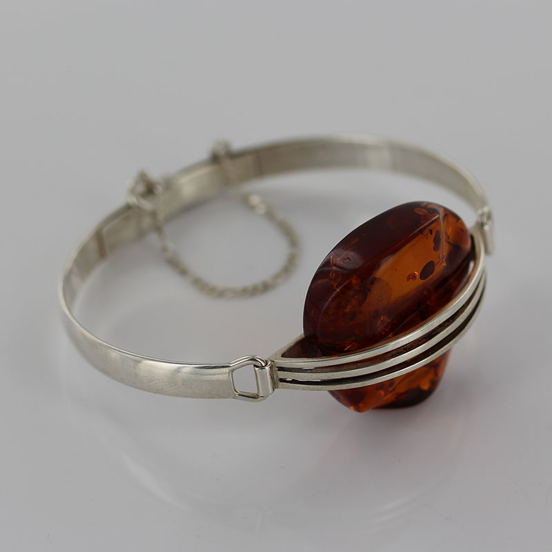 German Baltic Amber Handmade Bangle Solid 925 Sterling Silver - BAN049 - RRP£375!!! - Image 10