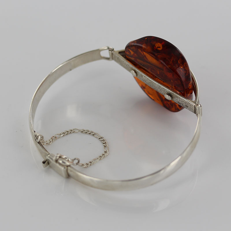 German Baltic Amber Handmade Bangle Solid 925 Sterling Silver - BAN049 - RRP£375!!! - Image 9