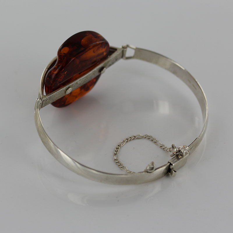 German Baltic Amber Handmade Bangle Solid 925 Sterling Silver - BAN049 - RRP£375!!! - Image 8