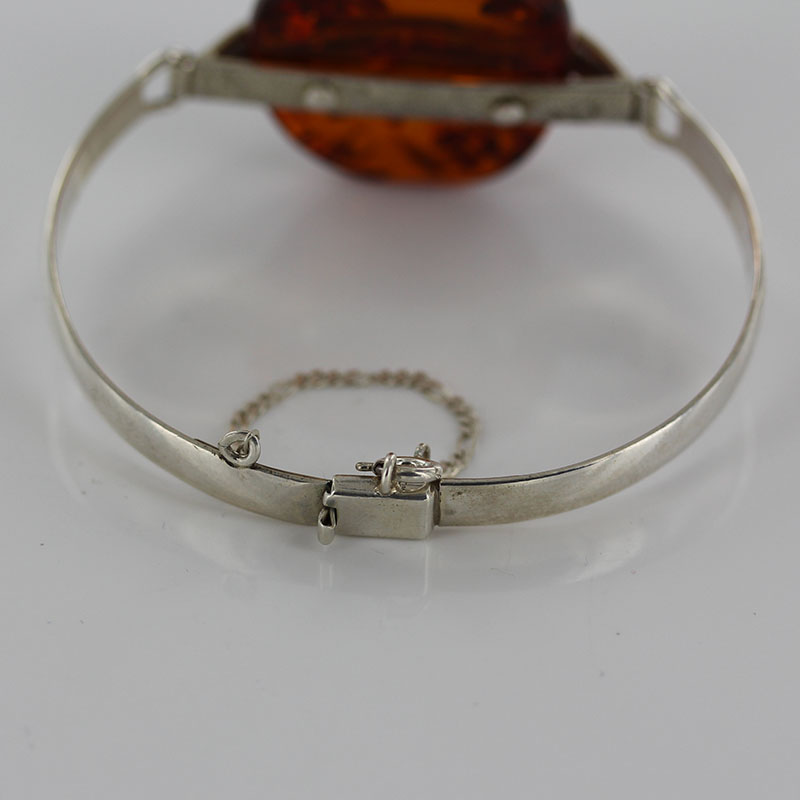 German Baltic Amber Handmade Bangle Solid 925 Sterling Silver - BAN049 - RRP£375!!! - Image 7
