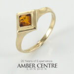 Italian Handmade Elegant German Baltic Amber Ring in 9ct Solid Gold-GR0089 RRP£395!!! L(51), M(53), N(54)