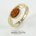 Italian Handmade Elegant German Baltic Amber Ring in 9ct solid Gold-GR0098 RRP£495!!! K(50), L(51), M(53), N(54)