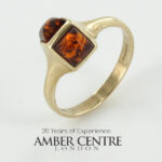 Italian Handmade Elegant German Baltic Amber Ring in 9ct solid Gold-GR0106 RRP£495!!! M(53), O(55)