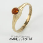 Italian Handmade Elegant German Baltic Amber Ring in 9ct solid Gold-GR0107 RRP£395!!! M(53), O(55)
