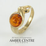 Italian Unique Handmade German Baltic Amber Ring in 9ct solid Gold- GR0111 RRP £395!!! K(50), L(51), M(53)