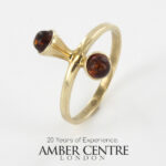 Italian Unique Handmade German Baltic Amber Ring in 9ct solid Gold- GR0176 RRP£395!!! N(54)