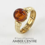 Italian Unique Handmade German Baltic Amber Ring in 9ct solid Gold- GR0194 RRP£395!!! J(49), K(50), N(54)