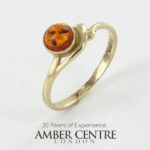 Italian Handmade German Baltic Amber Ring in 9ct solid Gold- GR0196 RRP£395!!! L(51), M(53), N(54), O(55), P56), Q(58), R(59)
