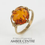 Italian Unique Handmade German Baltic Amber Ring in 9ct Gold- GR0197 RRP£395!!! M(53), N(54), P(56)