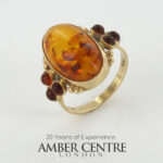 Italian Unique Handmade German Baltic Amber Ring in 9ct solid Gold- GR0198 RRP£595!!! K(50), L(51), M(53), O(55)