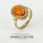 Italian Unique Handmade German Baltic Amber Ring in 9ct solid Gold- GR0199 RRP£595!!! K(50), L(51), M(53), N(54)