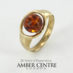 Italian Unique Handmade German Baltic Amber Ring in 9ct solid Gold- GR0200 RRP£395!!! L(51), N(54)