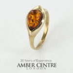 Italian Unique Handmade German Baltic Amber Ring in 9ct solid Gold- GR0204 RRP£395!!! K(50), M(53)